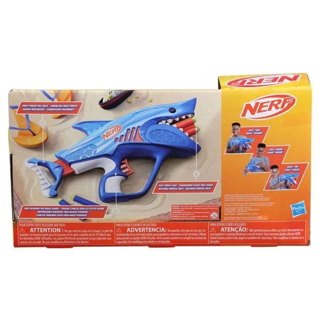Lansator Elite 2.0 Nerf Sharkfire Elite, include 8 sageti din spuma, 40x6.5x23cm, multicolor - 1 | YEO