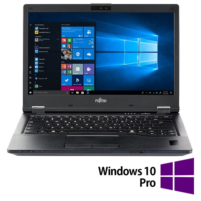 Laptop Refurbished Fujitsu LifeBook E549 Intel Core i5-8265U 1.60-3.90GHz 8GB DDR4 256GB SSD 14 Inch Full HD Webcam + Windows 10 Pro