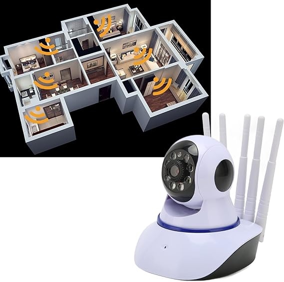 Mini camera de supraveghere de interior CCTV, Full HD, WiFi, IR, rotire 360 grade, alb - 2 | YEO