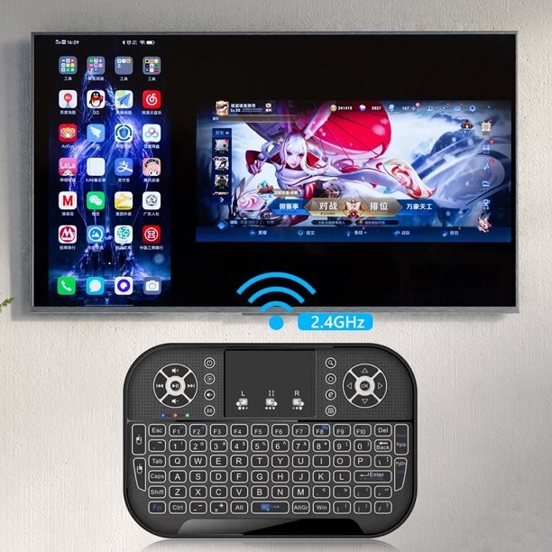 Mini Tastatura Wireless cu Touchpad, Iluminata RGB, Compacta, 2.4Ghz, Reincarcabila USB - 2 | YEO