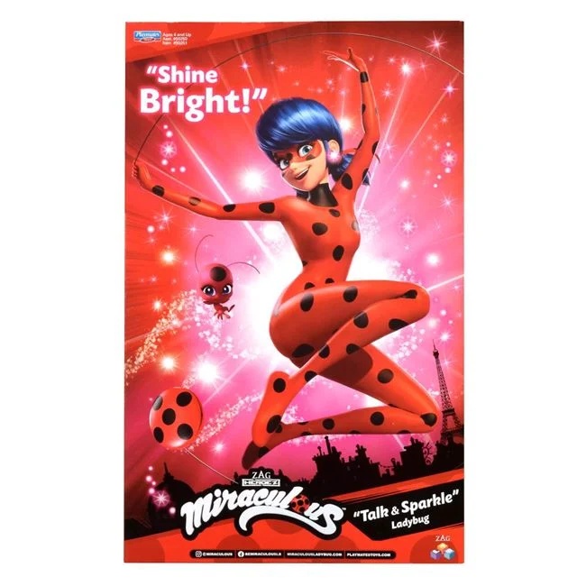 Miraculous Deluxe Papusa Ladybug cu Sunete, varsta 4+ ani, 20x6.5x32cm, rosu-negru