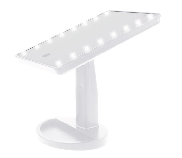 Oglinda Alba, cu Suport cu 16 becuri LED, plastic, alb - 3 | YEO