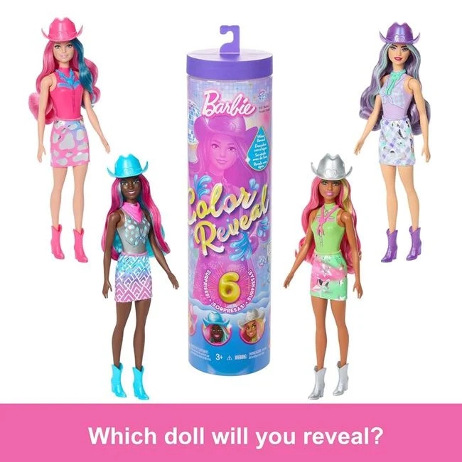 Papusa Barbie colour reveal Disco Star, varsta 3+ ani, 8.5x32cm, roz-albastru - 2 | YEO