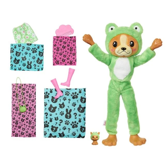 Papusa Barbie Cutie Reveal model broscuta, varsta 3+ ani, dimensiuni 10x32.5cm, verde - 3 | YEO
