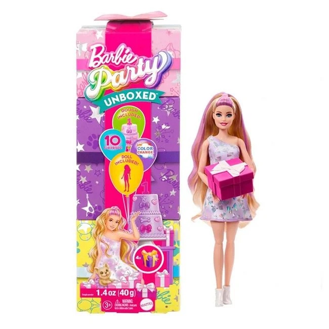 Papusa Barbie Party Unboxed Reveal (Blind Box), varsta 3+ ani, 11.5x8.3x33cm, multicolor - 1 | YEO