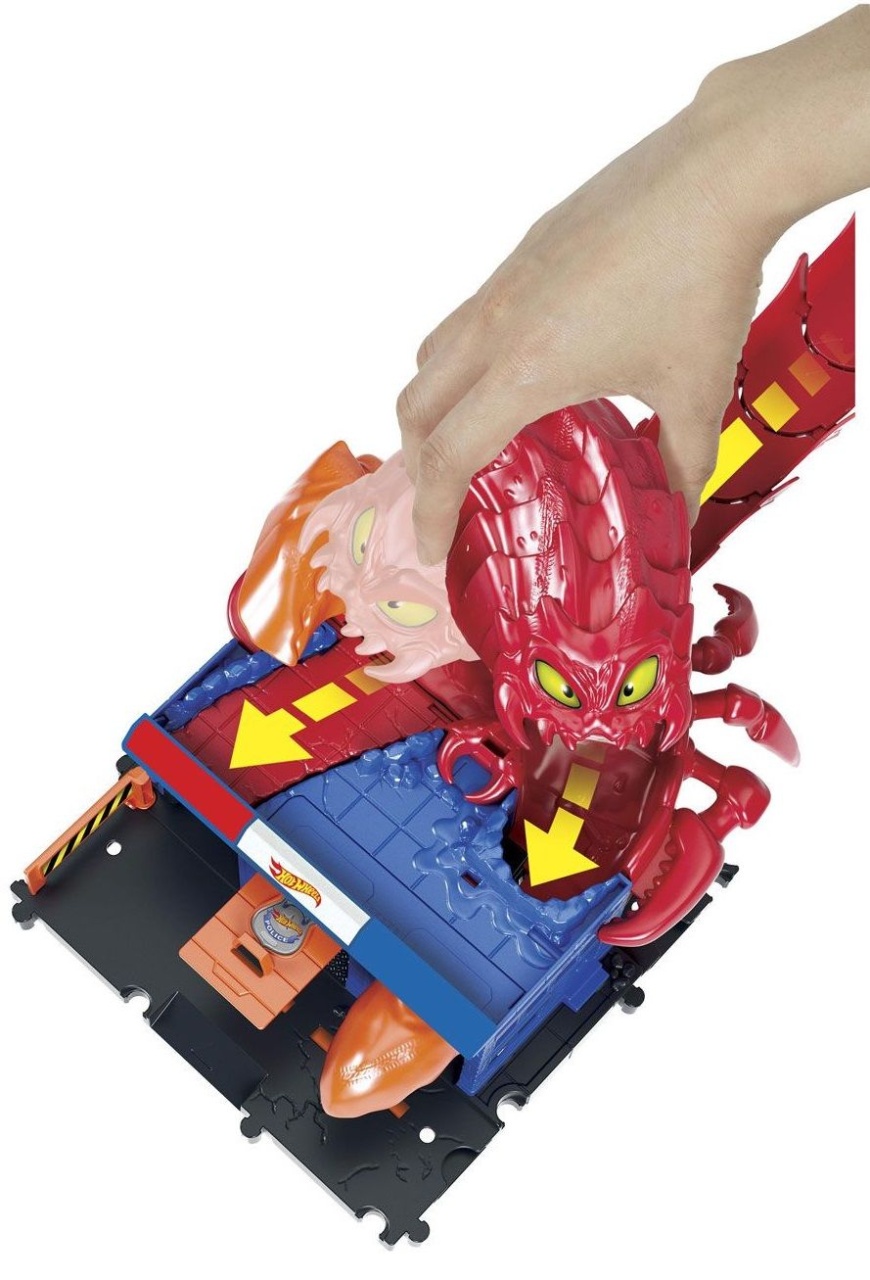 Pista cu mostri Hot Wheels City, include o masina Hot Wheels, 30.5x9x25.5cm, multicolor - 2 | YEO