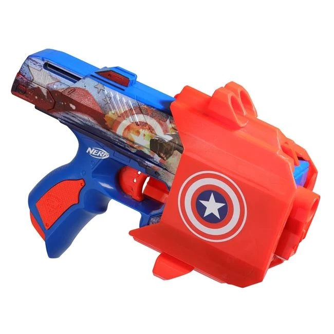 Pistol Nerf INK Marvel Captain America, include 10 sageti din spuma, 22x4.5x14.5cm, multicolor - 3 | YEO