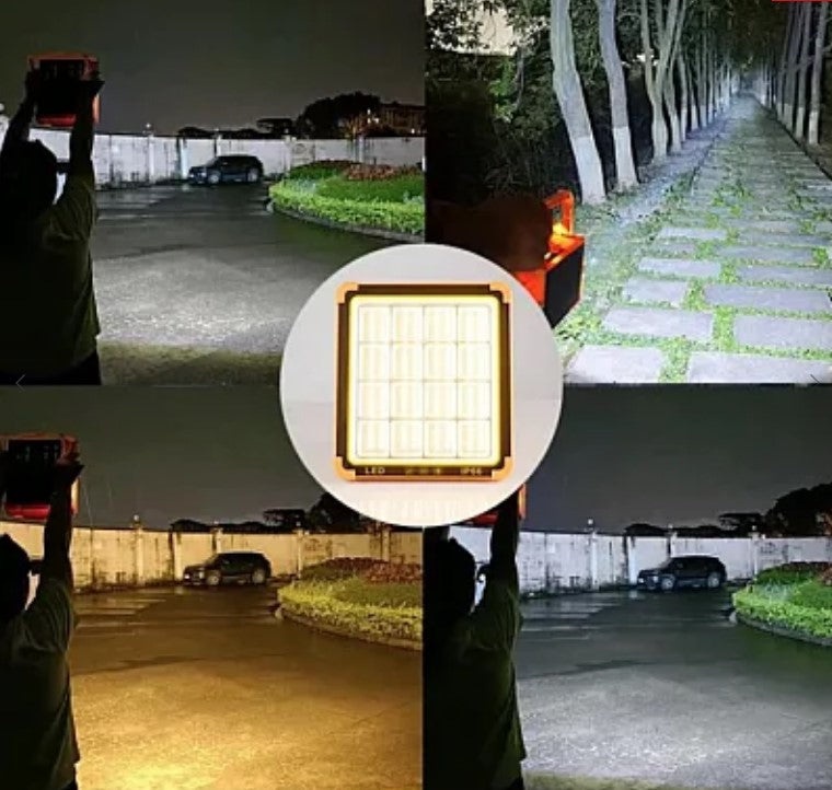 Proiector LED D9 cu panou solar, 100 W, cu funtie de incarcare telefon - 1 | YEO