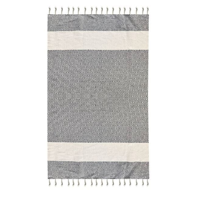 Prosop Hamam pentru Plaja, Model cu Romburi, 180x100cm, Gri