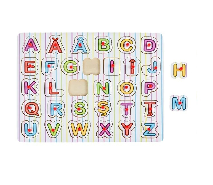 Puzzle tip Alfabet, 31 piese, lemn, 21.5x29.5 cm