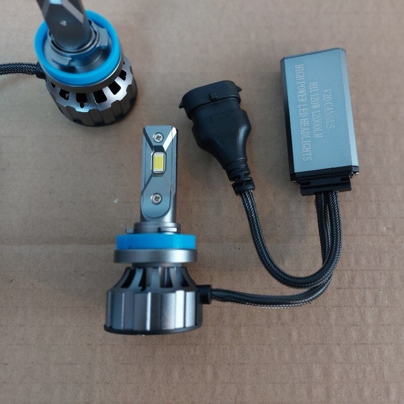 Set 2 becuri LED H11, Canbus, 120W, 12000 lumeni, fara eroare, lumina alb-rece - 3 | YEO