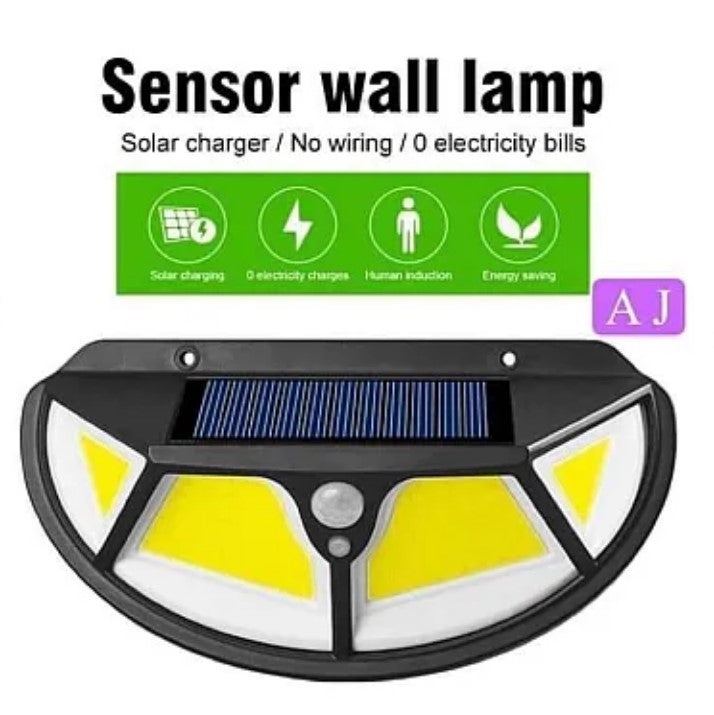 Set 4 x Lampa solara 122 LED COB, Senzor de miscare si lumina, 3 moduri Iluminare - 1 | YEO