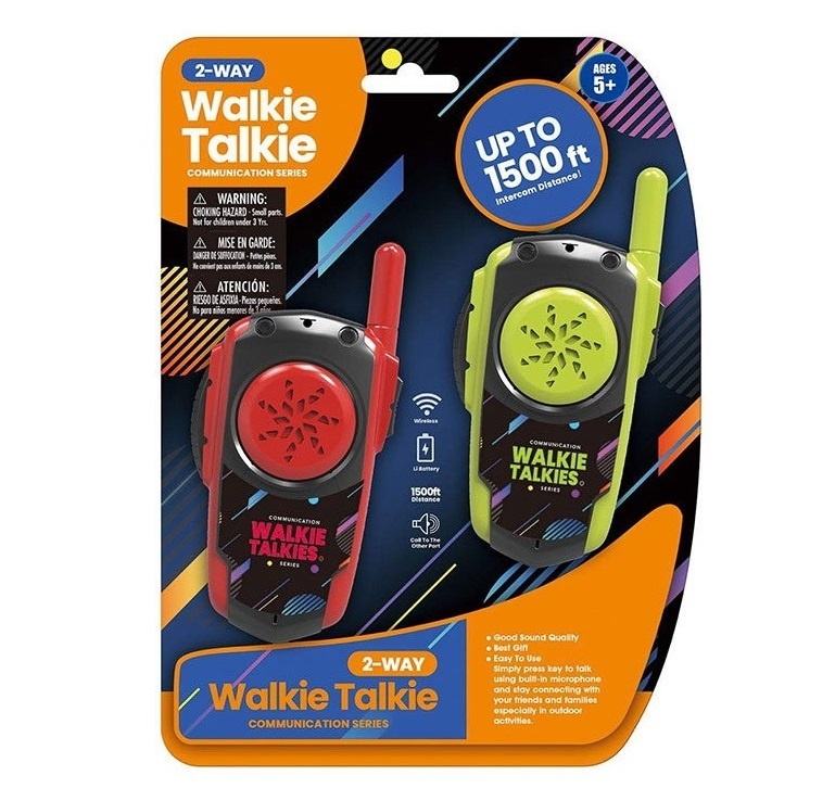 Set cu 2 Walkie Talkie pentru copii 5 ani+, ZR325, distanta maxima 500 m, 14x7x3.7cm, Negru Rosu/Negru Verde - 2 | YEO