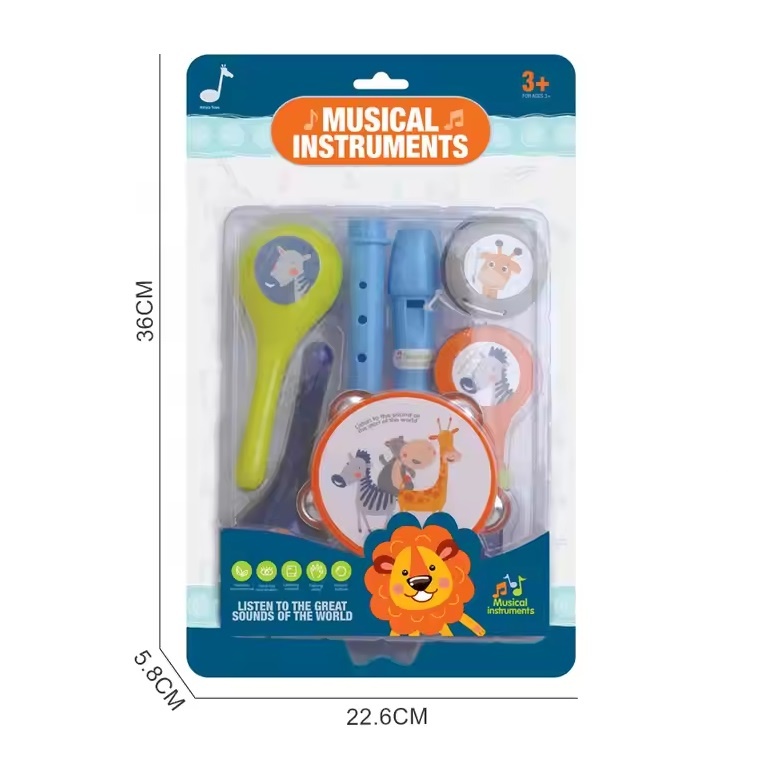 Set cu 6 instrumente muzicale pentru copii 3 ani+, plastic, multicolor - 2 | YEO