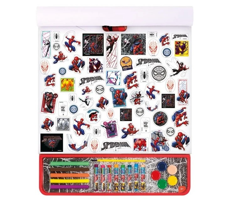 Set de Colorat Bloc Mare, Spiderman, 5 în1, cu Accesorii, 3ani+, 35x1.2x42 cm
