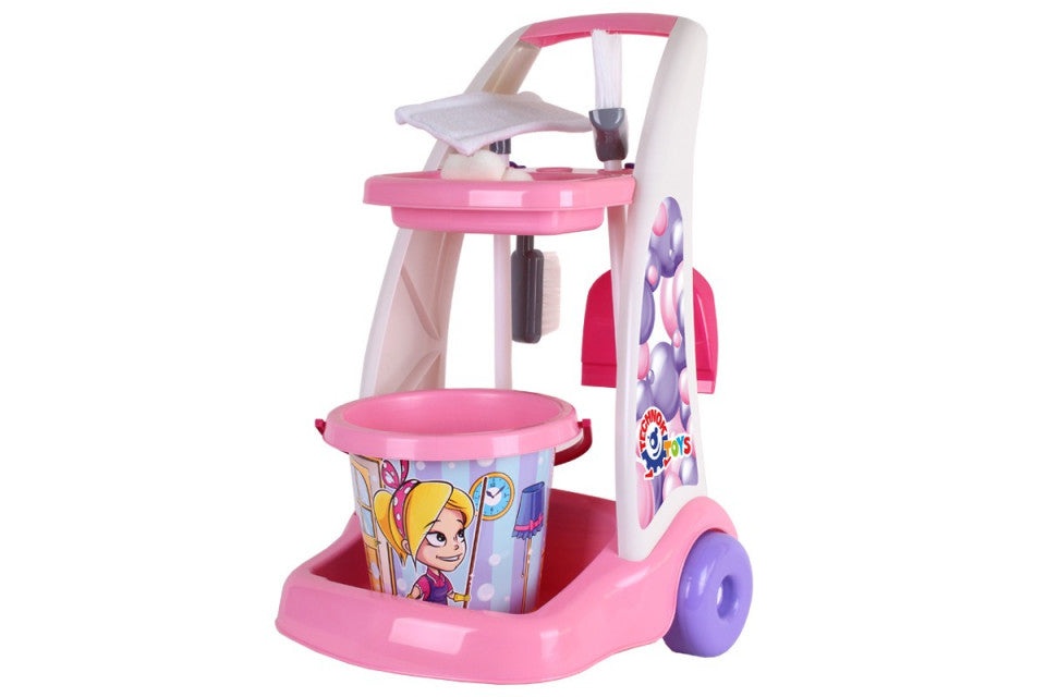 Set de curatenie pentru copii de 3 ani+, cu carucior, galetusa si mop