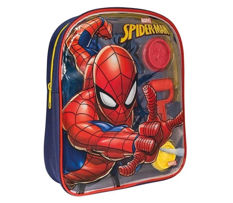 Set Plastilină Spiderman, cu 4 Recipiente si 5 Accesorii, 3ani+, 23x5x24 cm