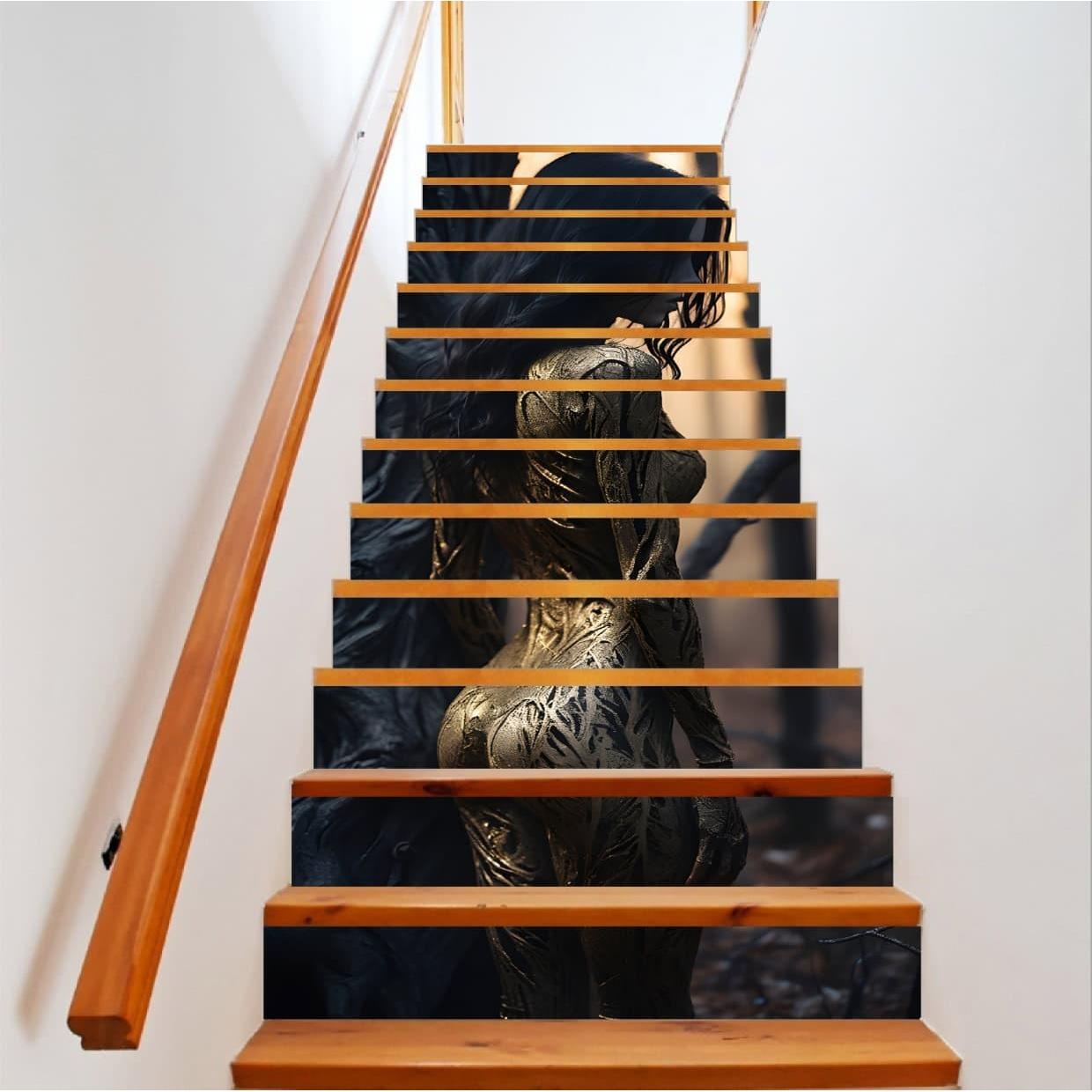 Sticker decorativ pentru scari interioare print autoadeziv de inalta rezolutie dimensine 200 x 124 cm cod: AVX-STAIRS-20