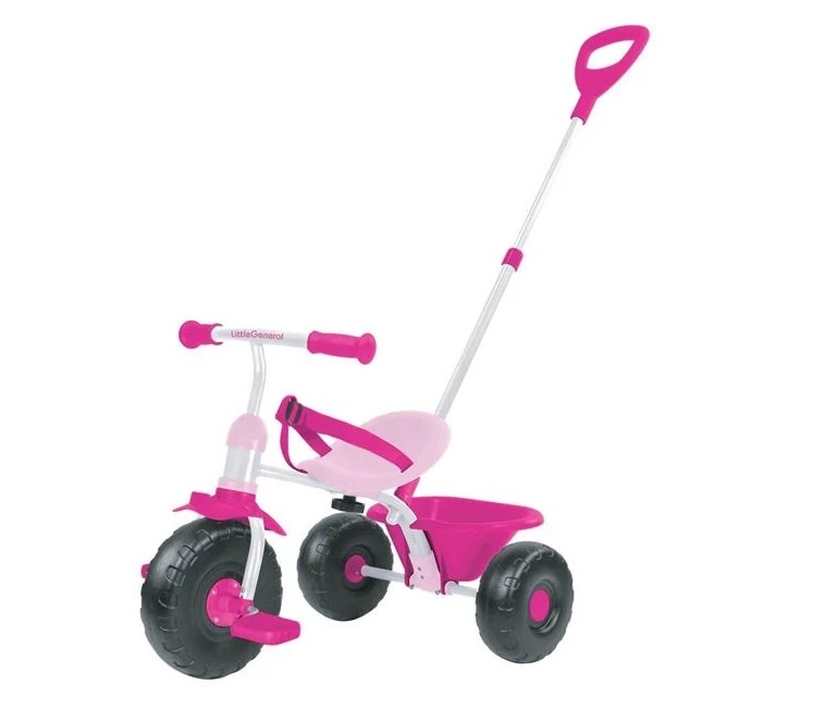 Tricicleta 2 in 1 pentru copii, cu centura, 20 kg, roz