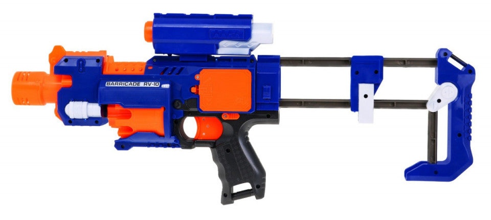 Arma de jucarie Blaze Storm Barricade semi automata cu baterii si 20 gloante pentru copii de peste 8 ani