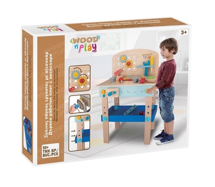 Banc de Lucru din Lemn – 50 Piese, 40x24.5x64.5 cm
