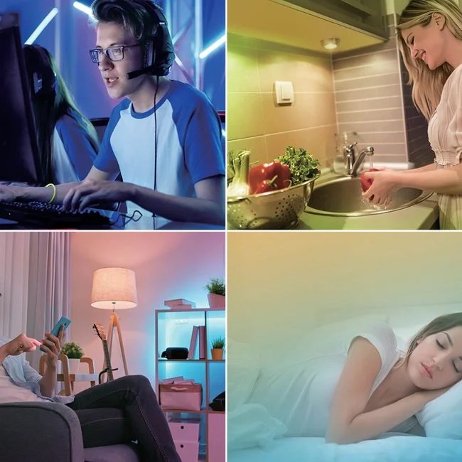 Banda led, autocolanta smart strip, prin wifi, 6W, lungime 1m, multicolor - 1 | YEO