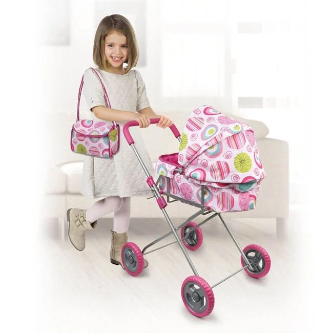 Carucior cu geanta pentru papusi, varsta 3+ ani, 51x32x62cm, multicolor - 2 | YEO