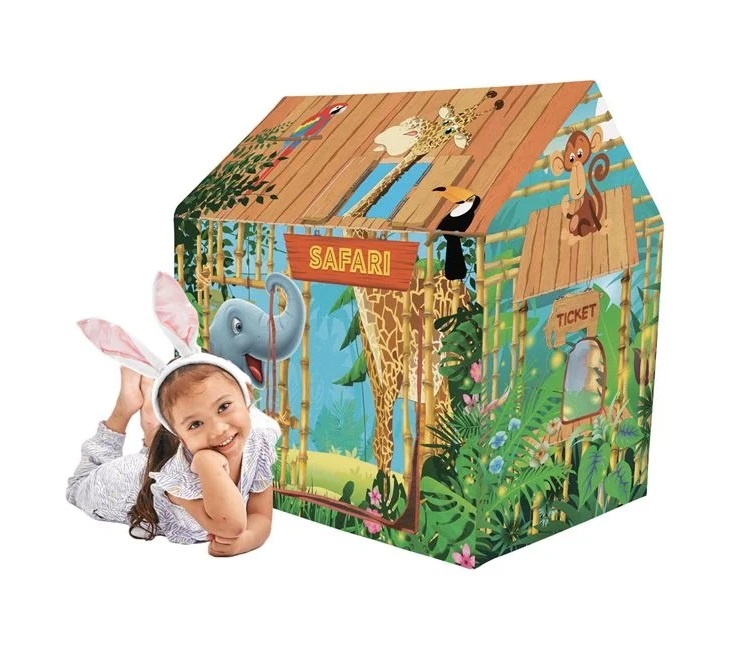 Cort de camera pentru copii, model gradina zoologica, 3 ani+ , 95X72X102 cm