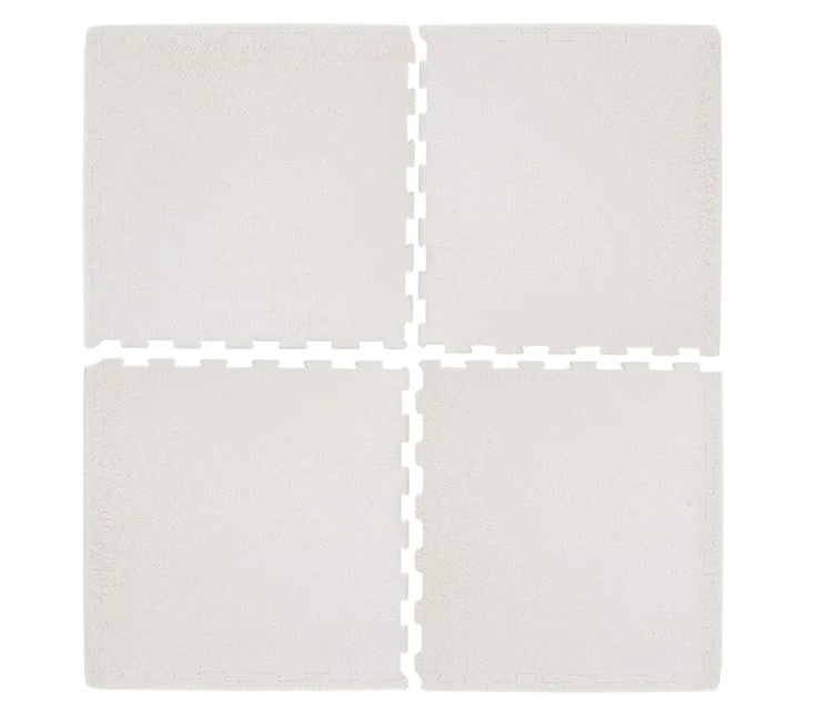 Covoras - Puzzle Modular, 3 ani+, 60x60x1.5cm - 4buc, alb