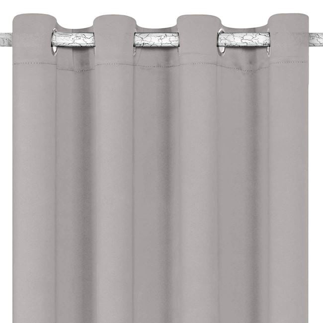 Draperie decorativa, tip blackout - nu lasa lumina sa treaca, cu inele, 140x260 cm ,crem