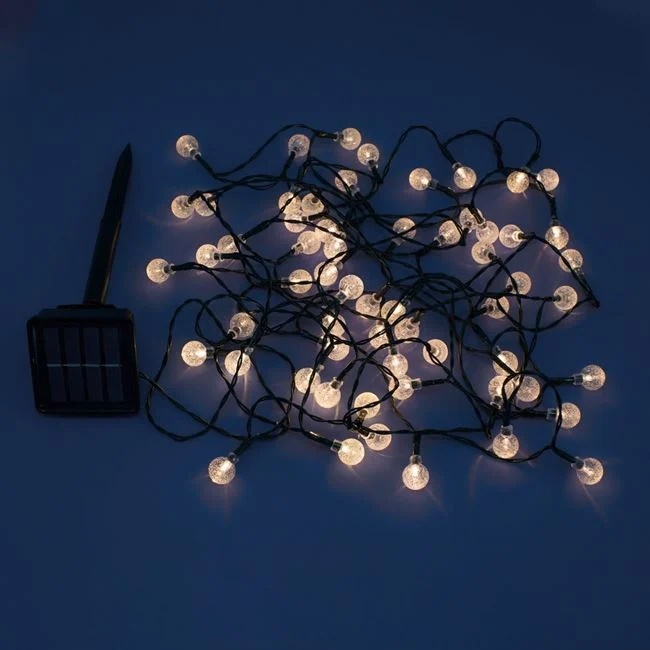 Instalatie de lumini cu 60 becuri led si senzor de lumina - Alb cald