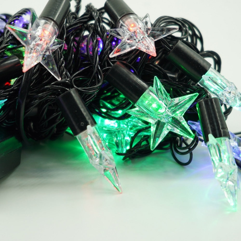 Instalatie Liniara tip Rola, cu Stelute, 20m, 120 LED-uri, cu Cablu Negru, Lumina LED Multicolora - 1 | YEO