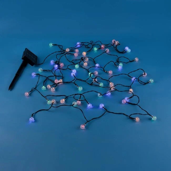 Instalatie luminoasa, cu 60 becuri led si senzori de lumina, 2 functii, lungime 6.5m, multicolor - 1 | YEO
