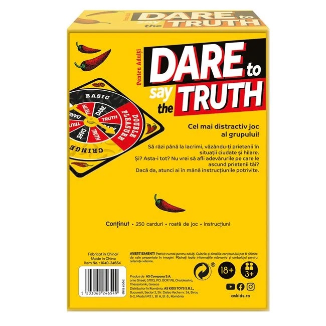 Joc de societate „Truth or dare”, varsta 18+ ani, multicolor - 1 | YEO