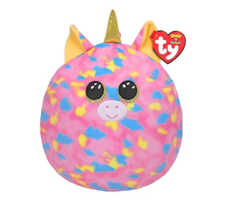 Jucarie de Plus, Squishy Beanies, Unicorn Roz, 0+luni, 35cm