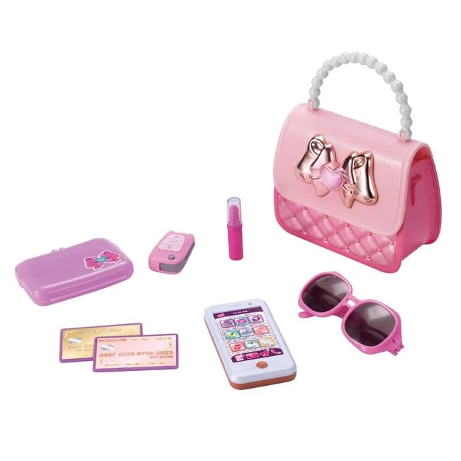 Jucarie poseta cu ochelari de soare, chei auto si telefon mobil, cu sunet si lumina, 8 piese incluse, varsta 3+ ani, 38x9x31cm, multicolor - 3 | YEO