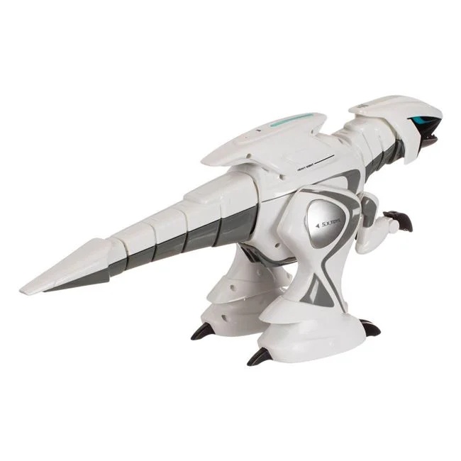 Jucarie robot in forma de dinozaur, cu telecomanda cu infrarosu si senzor tactil, 51x15.5x25cm, alb-negru - 2 | YEO