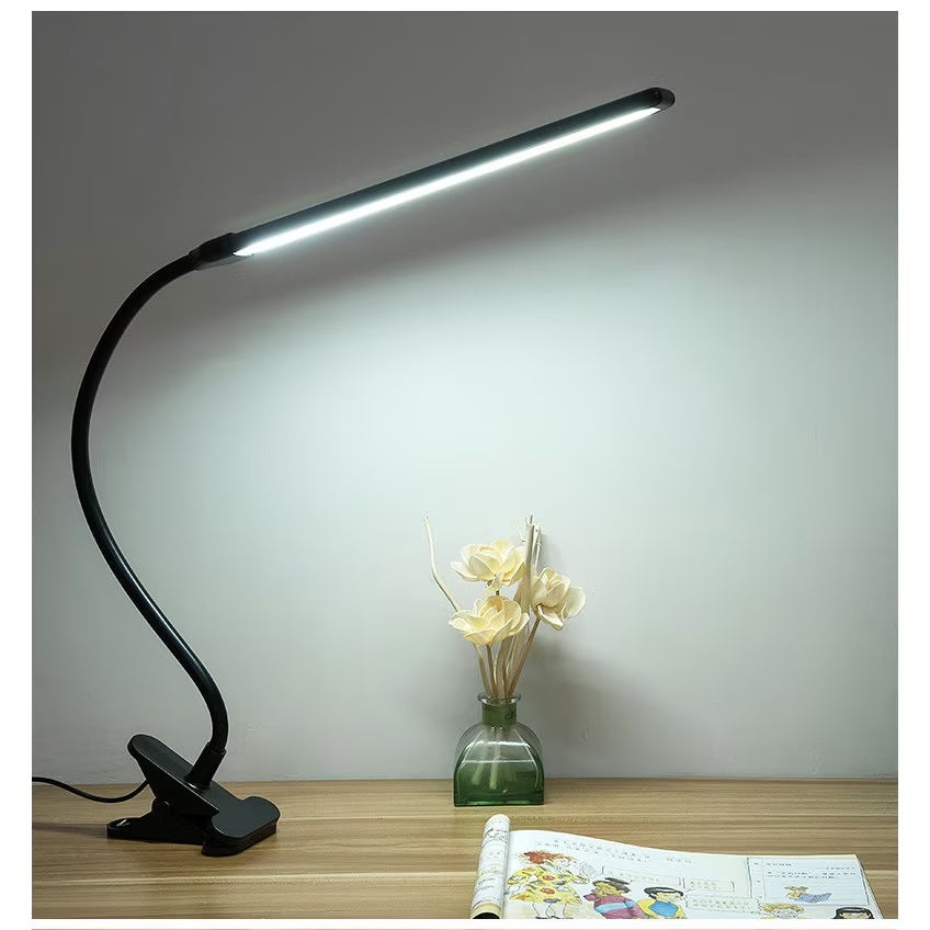 Lampa de birou LED cu clema reglabila, din aluminiu si ABS, incarcare USB, 13W, 50cm, negru - 1 | YEO