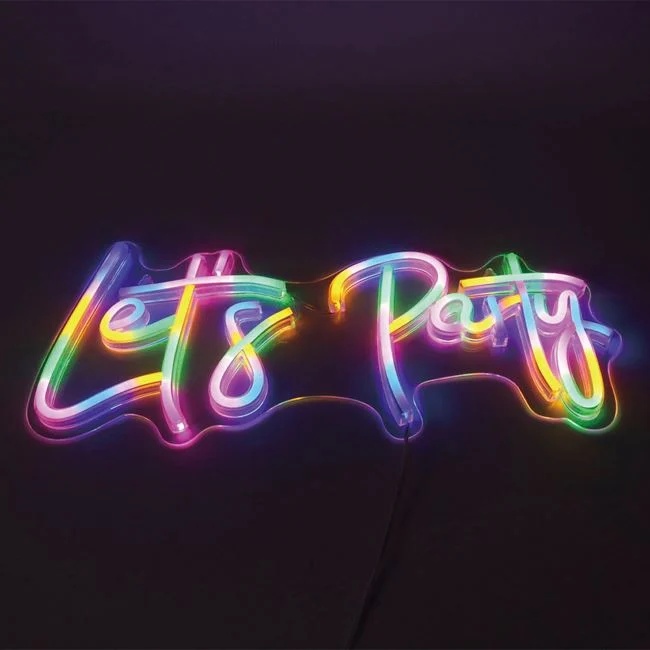 Lampa led neon, model let\'s party, din plastic, dimensiuni 40x17.5cm, multicolor - 1 | YEO