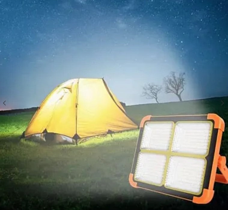 Lampa solara portabila de lucru LED 200W cu USB IP65, reincarcabila, Portocalie - 1 | YEO