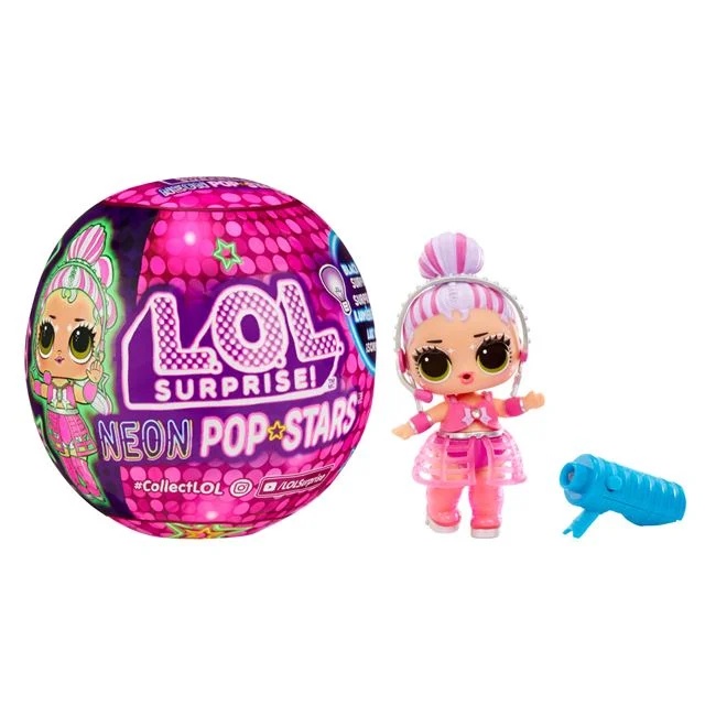 LOL Surprice Neon Pop Stars papusa Tots, varsta 4+ ani, 10x10cm, roz