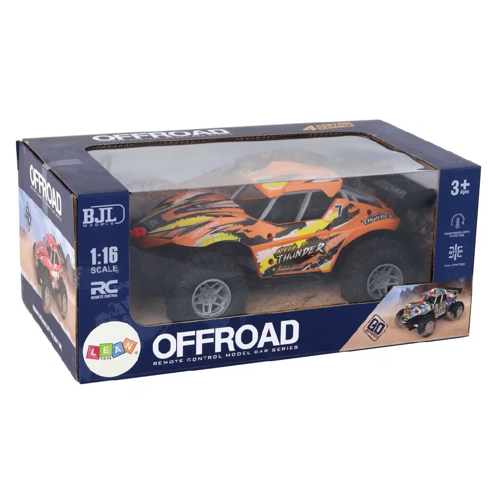 Masinuta cu telecomanda, Off-Road, Scara 1:16, pentru copii 3 ani+, 21.5x14x9cm, portocaliu/albastru - 2 | YEO