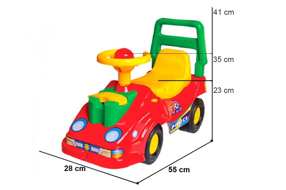 Masinuta premergator pentru copii 1-3 ani, Ride On, cu telefon, rosu cu verde si galben - 2 | YEO