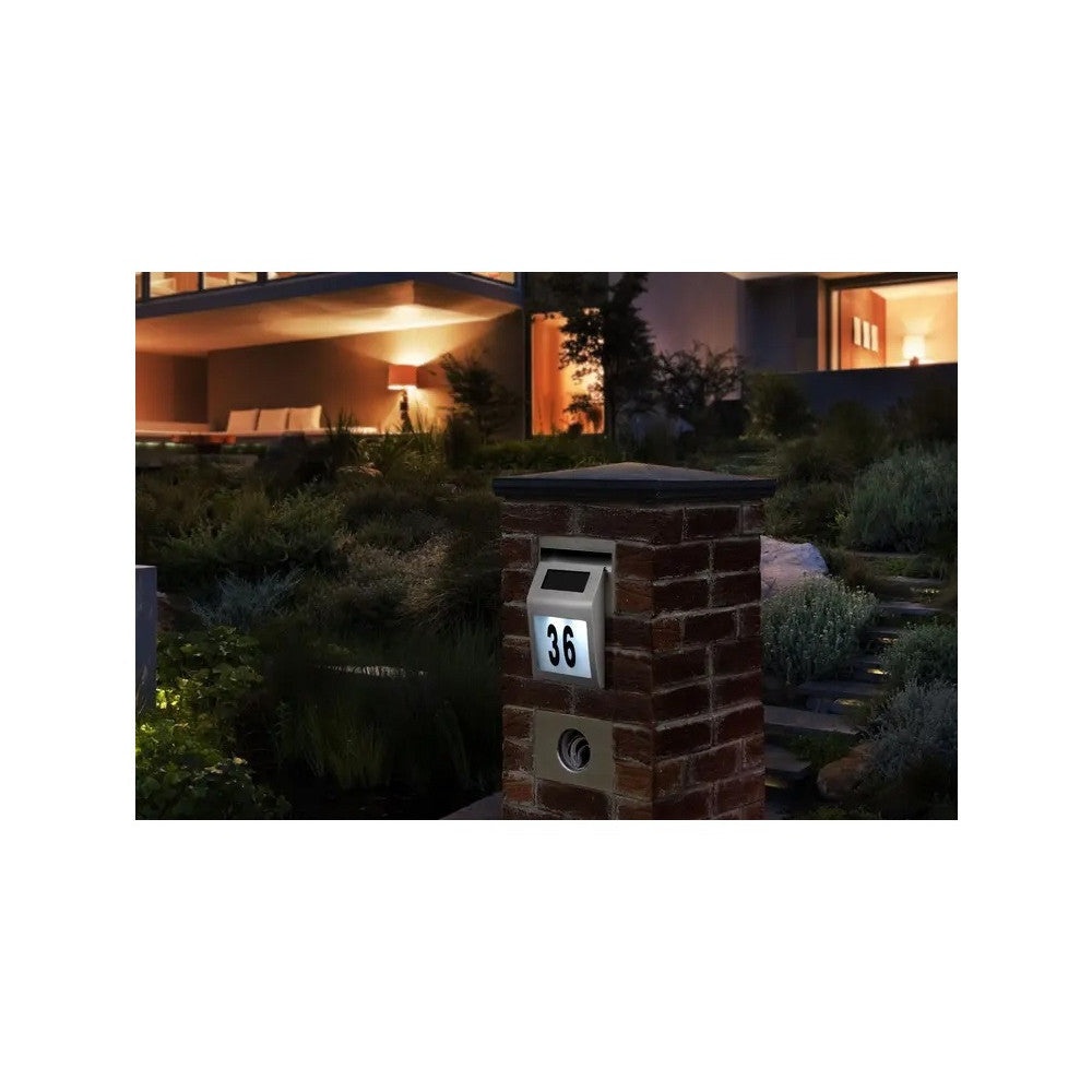 Numar LED cu incarcare solara pentru de casa, Design Modern, Gri - 3 | YEO