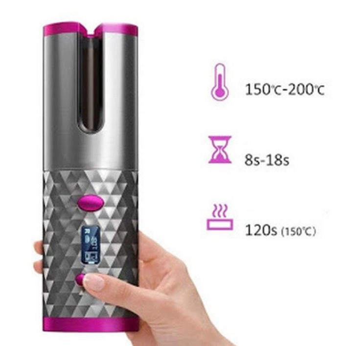 Ondulator de par automat, portabil, fara fir, cu alimentare prin USB, ecran LCD - 2 | YEO