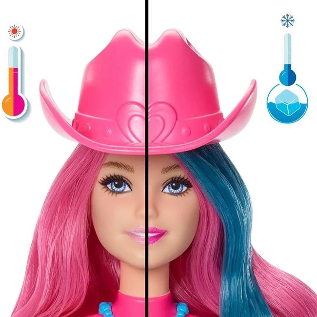 Papusa Barbie colour reveal Disco Star, varsta 3+ ani, 8.5x32cm, roz-albastru - 3 | YEO