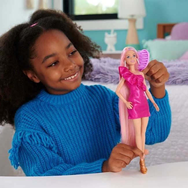 Papusa Barbie cu par colorat si accesorii incluse, dimensiuni 7x3.5x30cm, multicolor - 2 | YEO