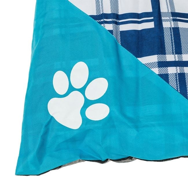 Perna pentru animale de companie, de podea, dimensiuni 90x70x10cm, albastru-alb - 1 | YEO