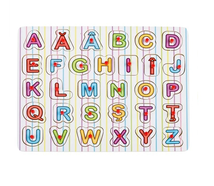 Puzzle tip Alfabet, 31 piese, lemn, 21.5x29.5 cm - 1 | YEO