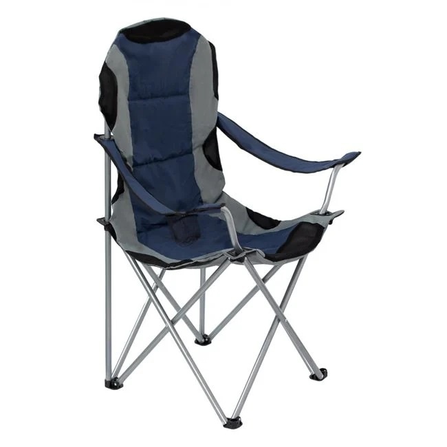 Scaun Pliabil pentru Camping, cu Husa, 59x59x105cm, Antracit Albastru